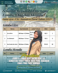 Suci Rahmawati Raih Juara II Lomba Vlog Dinas PMD Provinsi Sumatera Barat